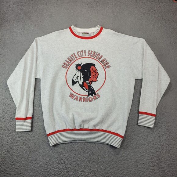 Other - Vintage 90s Granite City High Warriors Sweatshirt Mens Gray Extra Large USA Made